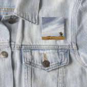 Badge Carré 5 Cm Le sergent assure la sécurité (En situation)