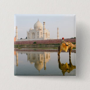 Badge Carré 5 Cm Le site funéraire du temple Taj Mahal, célèbre 