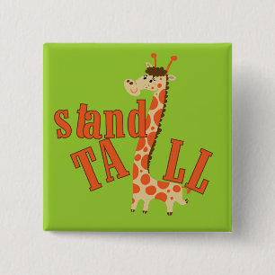 Badge Carré 5 Cm Le socle de girafe est grand