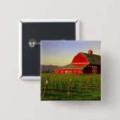 Badge Carré 5 Cm Le soleil de soirée sur une grange dans Skagit de (Devant & derrière)
