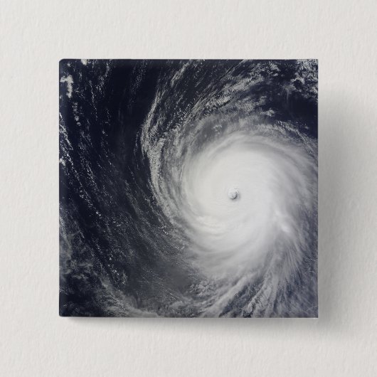 Badge Carré 5 Cm Le Super Typhoon Melor survole l'océan Pacifique (Devant)