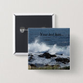 Badge Carré 5 Cm Le surf de l'océan Pacifique (Devant & derrière)