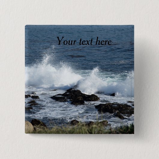 Badge Carré 5 Cm Le surf de l'océan Pacifique (Devant)