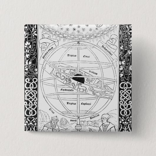 Badge Carré 5 Cm Le système de Ptolémée (Devant)
