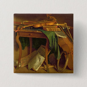 Badge Carré 5 Cm Le Tableau du musicien, c.1760