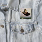 Badge Carré 5 Cm Le tapis volant (En situation)