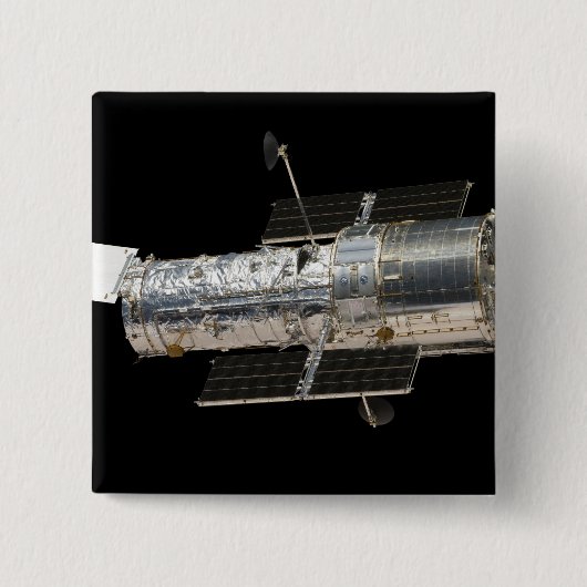 Badge Carré 5 Cm Le télescope spatial Hubble (Devant)