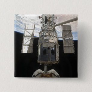 Badge Carré 5 Cm Le télescope spatial Hubble est sorti