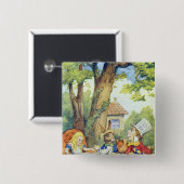 Badge Carré 5 Cm Le thé du chapelier fou (Devant & derrière)