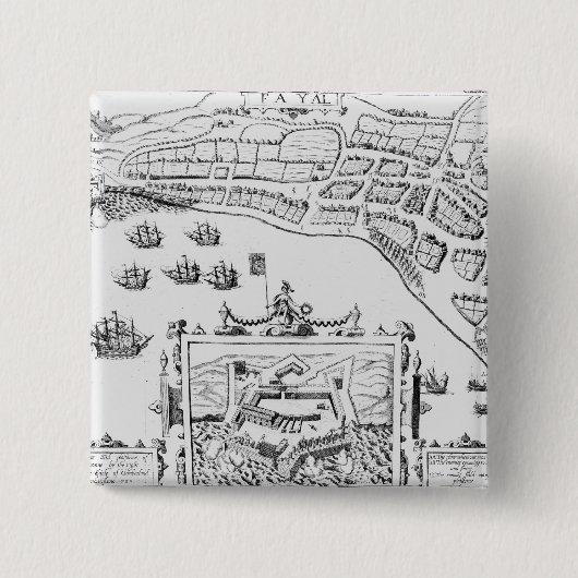 Badge Carré 5 Cm Le Towne et le Platforme de Fayall (Devant)