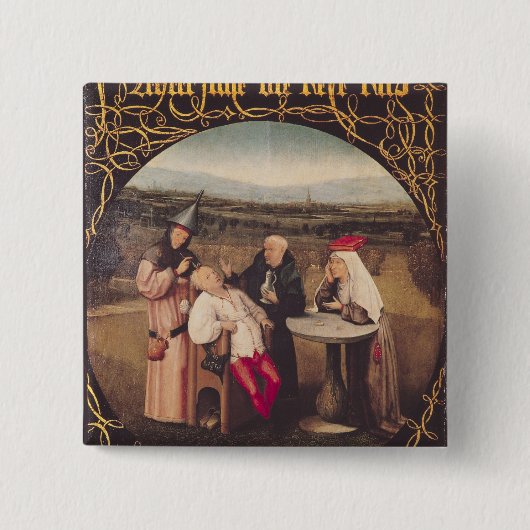 Badge Carré 5 Cm Le traitement de la folie (Devant)