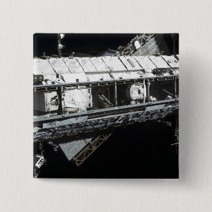Badge Carré 5 Cm Le tru droit de la Station Spatiale Internationale