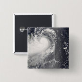 Badge Carré 5 Cm Le typhon Nuri approche des Philippines (Devant & derrière)