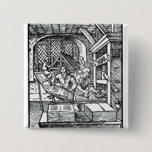 Badge Carré 5 Cm Le typographe, édité par Hartman Schopper