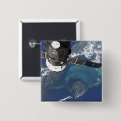 Badge Carré 5 Cm Le vaisseau spatial Progress 22 amarré (Devant & derrière)