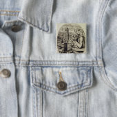 Badge Carré 5 Cm Le vampire, 1853 (En situation)