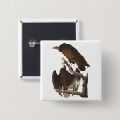 Badge Carré 5 Cm Le vautour turc d'Audubon (Devant & derrière)