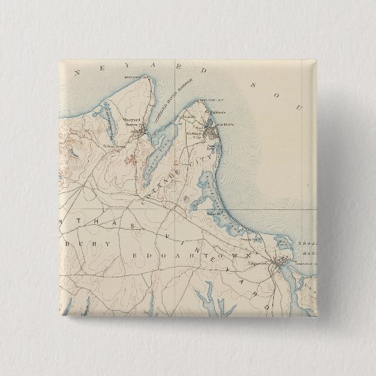Badge Carré 5 Cm Le vignoble de Martha, Massachusetts (Devant)