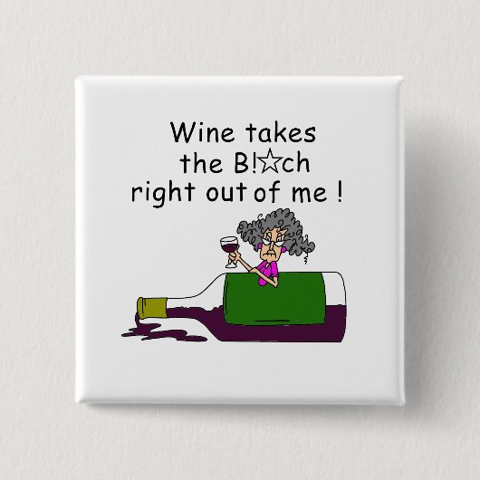 Badge Carré 5 Cm Le Vin M'A Mélangé (Devant)