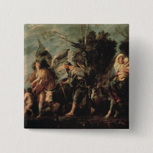 Badge Carré 5 Cm Le vol en l'Egypte, XVIIème siècle