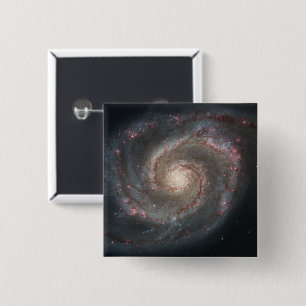 Badge Carré 5 Cm Le Whirlpool Galaxy M51 & Companion dans l'espace