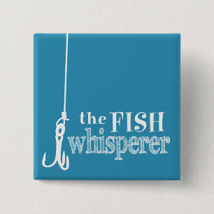 Badge Carré 5 Cm Le Whisperer de poissons (couleurs