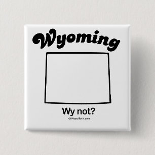 Badge Carré 5 Cm Le WYOMING - T-shirts et vitesse "de DEVISE d'ÉTA