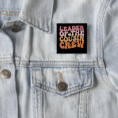 Badge Carré 5 Cm Leader De L'Équipage Cousin Super Retro (En situation)