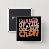 Badge Carré 5 Cm Leader De L'Équipage Cousin Super Retro (Devant & derrière)