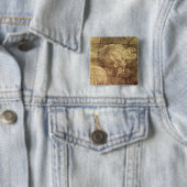 Badge Carré 5 Cm L'école d'Athènes (En situation)