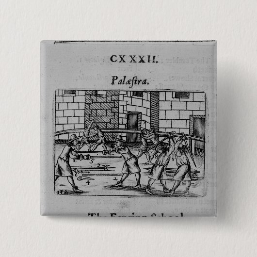 Badge Carré 5 Cm L'école de clôture (Devant)