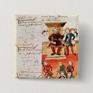 Badge Carré 5 Cm Leçon de mathématiques, d'un traité mathématiq