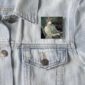 Badge Carré 5 Cm Lecture de femme (En situation)