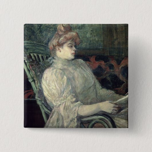 Badge Carré 5 Cm Lecture de femme (Devant)