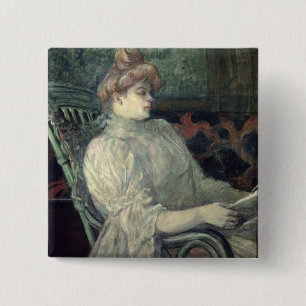 Badge Carré 5 Cm Lecture de femme