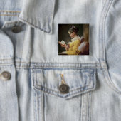 Badge Carré 5 Cm Lecture de jeune fille, c.1776 (En situation)