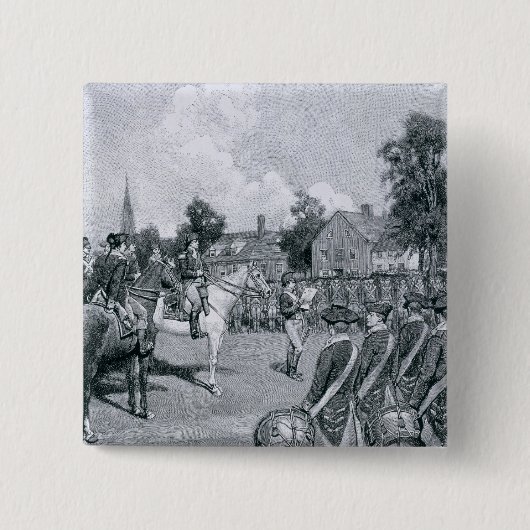 Badge Carré 5 Cm Lecture de la déclaration avant Washington (Devant)