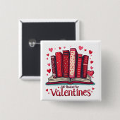 Badge Carré 5 Cm Lecture romantique Vibes Cosy Valentine Cadeau (Devant & derrière)