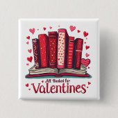 Badge Carré 5 Cm Lecture romantique Vibes Cosy Valentine Cadeau (Devant)