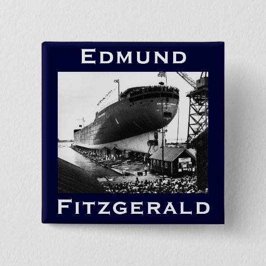Badge Carré 5 Cm L'Edmund Fitzgerald (Devant)