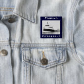 Badge Carré 5 Cm L'Edmund Fitzgerald (En situation)
