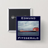 Badge Carré 5 Cm L'Edmund Fitzgerald (Devant & derrière)