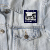 Badge Carré 5 Cm L'Edmund Fitzgerald (En situation)