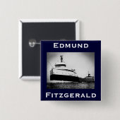 Badge Carré 5 Cm L'Edmund Fitzgerald (Devant & derrière)