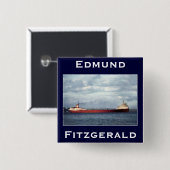 Badge Carré 5 Cm L'Edmund Fitzgerald (Devant & derrière)