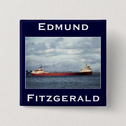 Badge Carré 5 Cm L'Edmund Fitzgerald (Devant)
