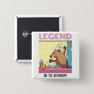 Badge Carré 5 Cm Légende (Dans La Salle De Bain) Chanter La Marmott