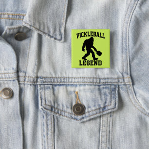 Badge Carré 5 Cm Légende de Pickleball Drôle Bigfoot
