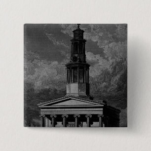 Badge Carré 5 Cm L'église de St Pancrass, affrontent à l'ouest