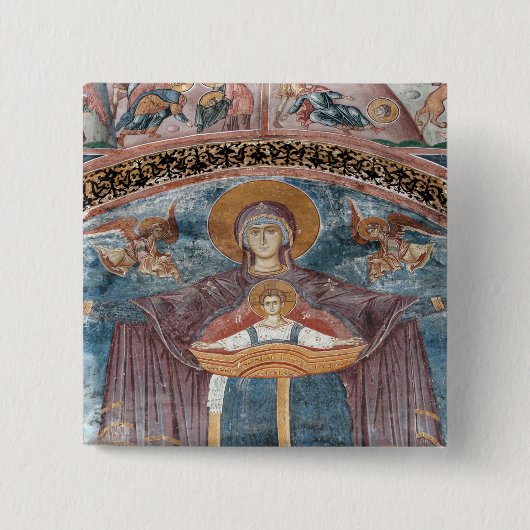 Badge Carré 5 Cm L'église orthodoxe serbe, site de l'UNESCO, 2 (Devant)